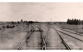 Alytus. Olita station, view of the railway near the station